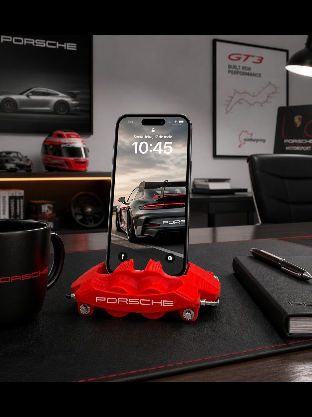 Porsche Brake Caliper Phone Stand - Phone Holder, Office Decor, Desk Organizer